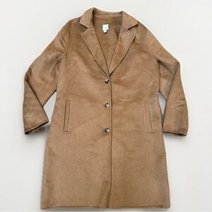 J.Jill Vicuna Soft-Brushed Wool Blend Camel Mid Length Pea Coat Capsule Classy M